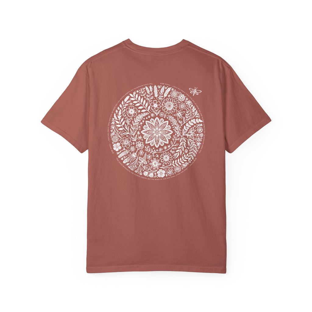 Isaiah 40:8 Floral Comfort Colors® T-Shirt | Soft-Washed Christian Tee