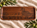 Mama Duck & Ducklings Engraved Wood Serving Tray