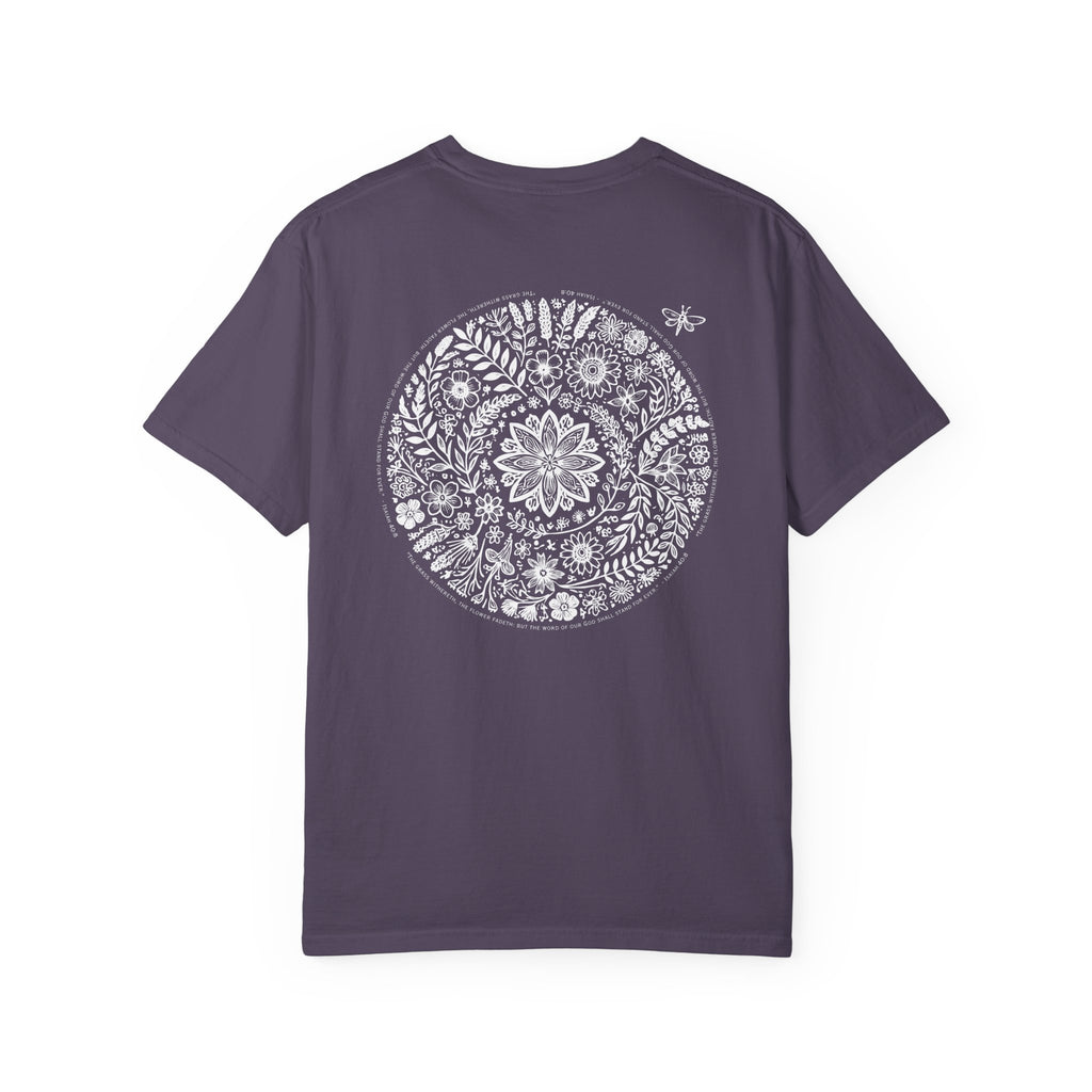 Isaiah 40:8 Floral Comfort Colors® T-Shirt | Soft-Washed Christian Tee