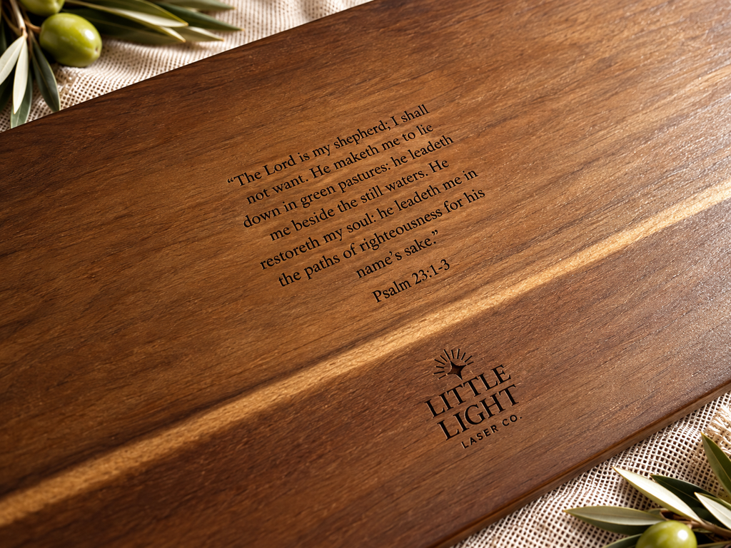 Mama Duck & Ducklings Engraved Wood Serving Tray