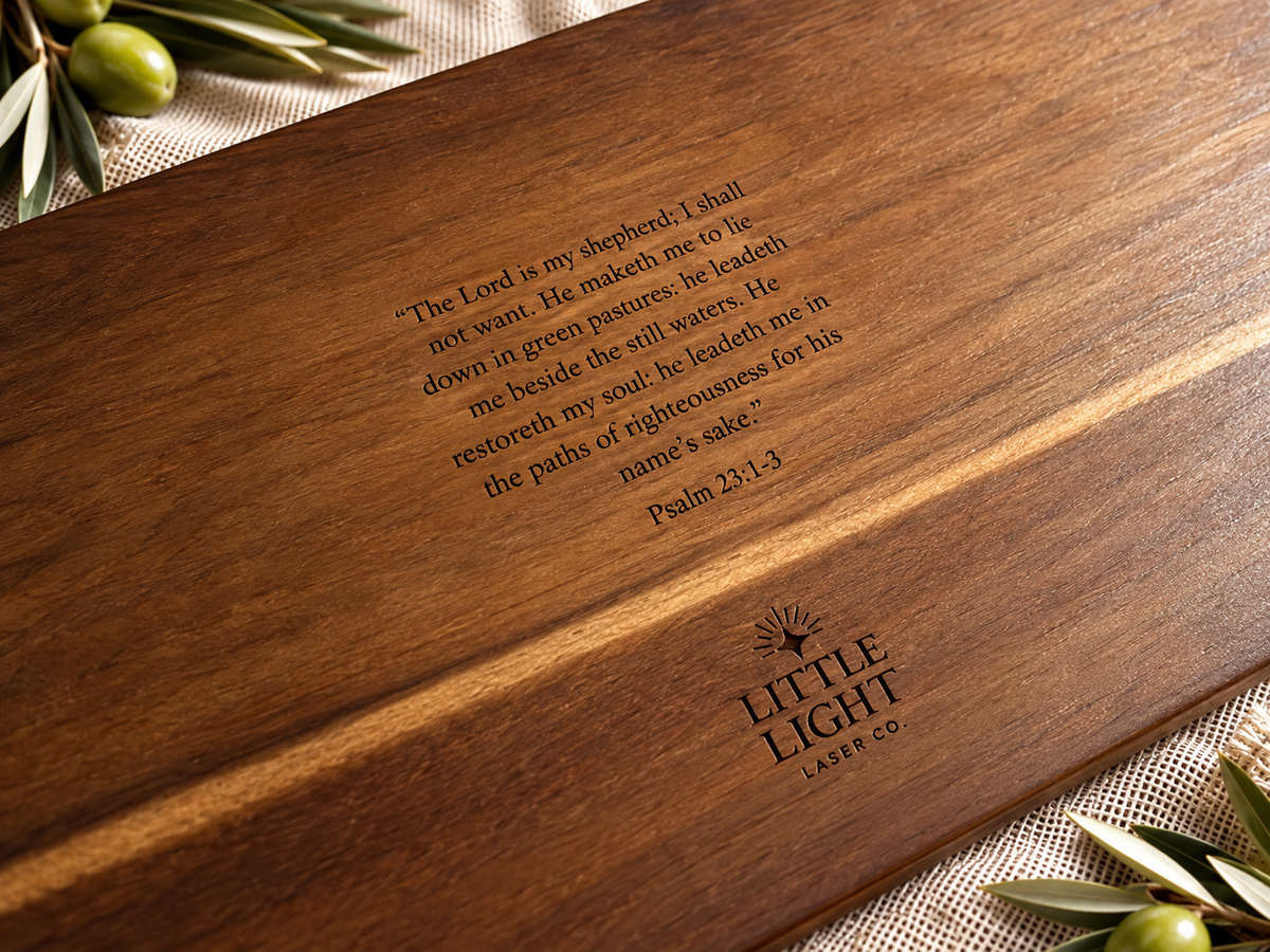 Mama Duck & Ducklings Engraved Wood Serving Tray