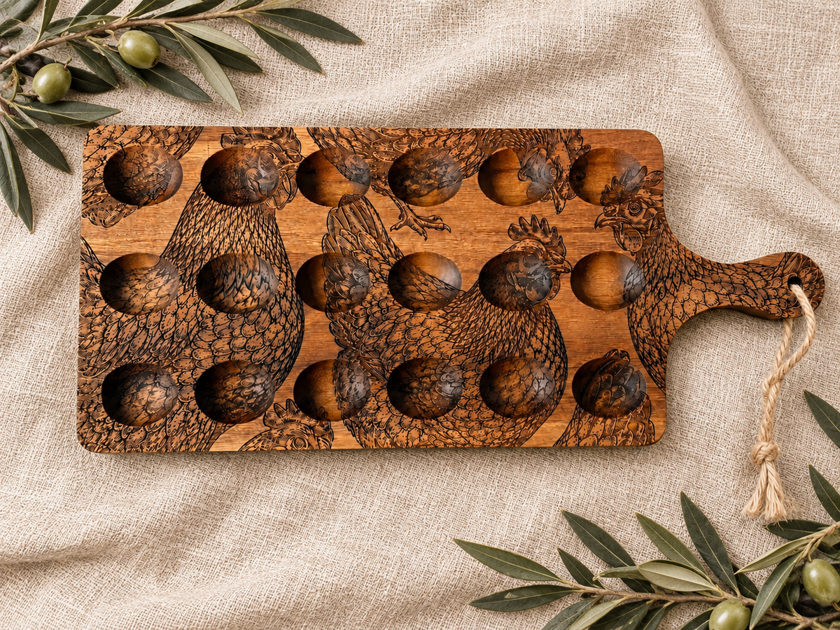 Engraved Chicken Deviled Egg Board