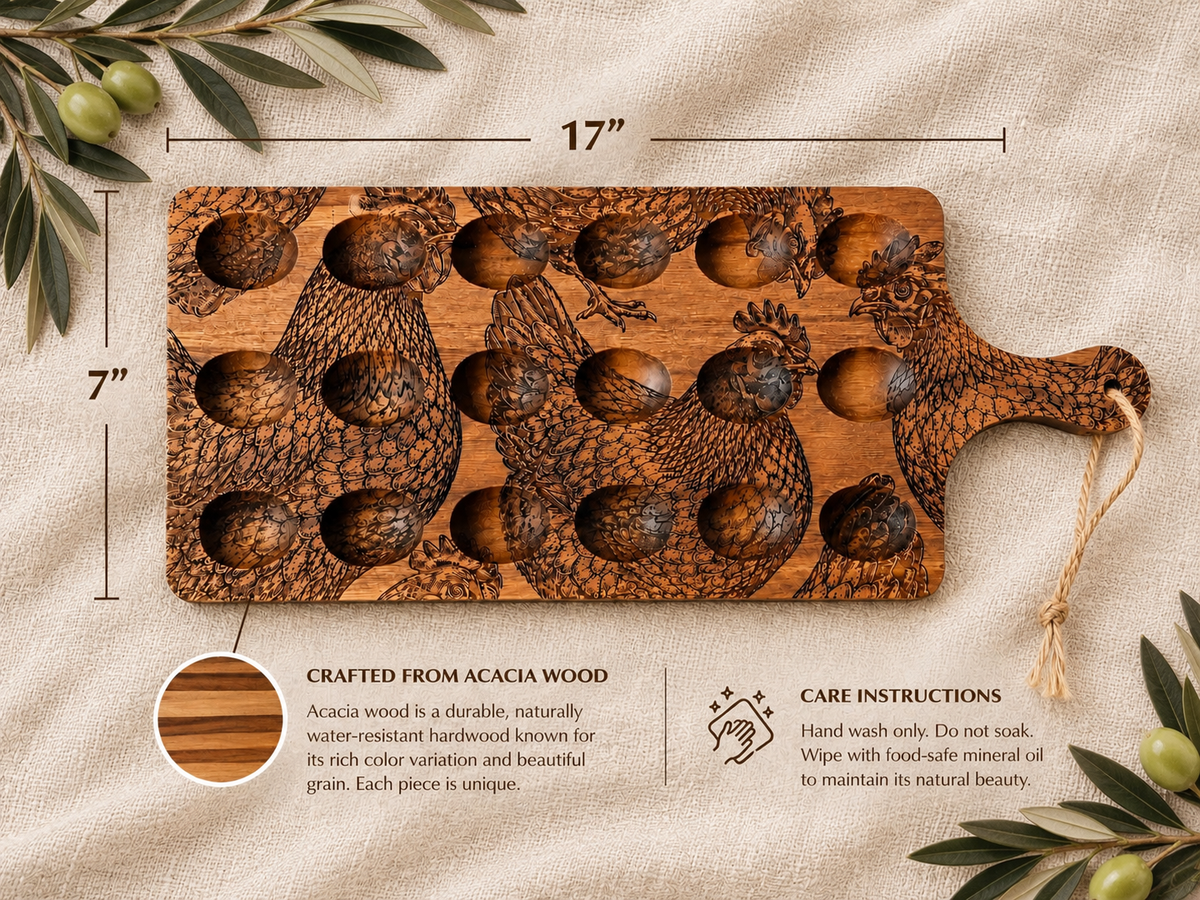Engraved Chicken Deviled Egg Board