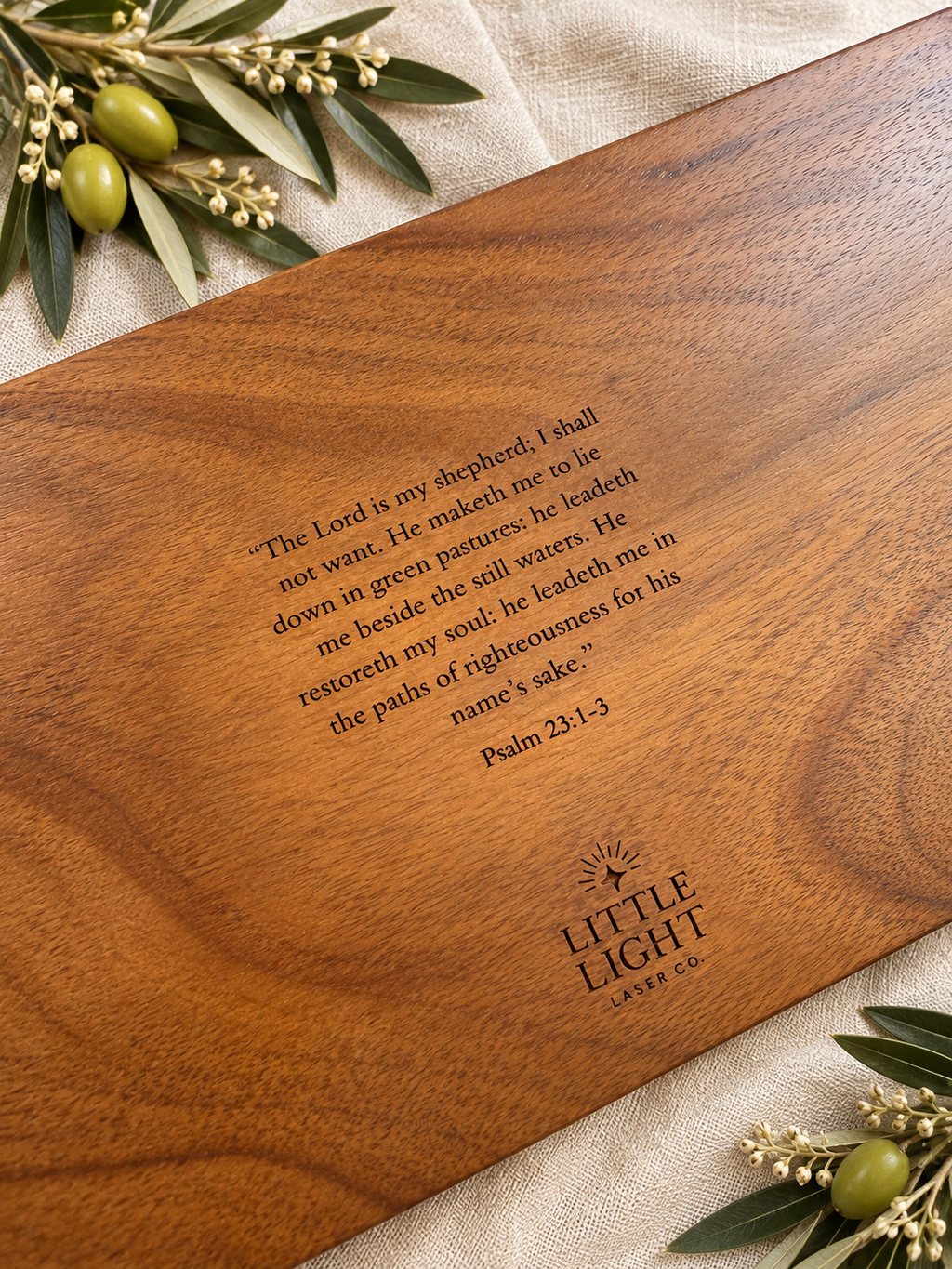 Engraved Turkey Acacia Serving Tray